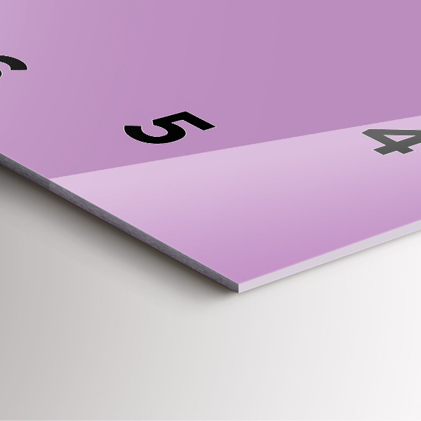 Square glass wall clock Lilac