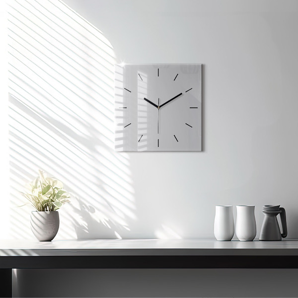 Square glass wall clock Light Gray