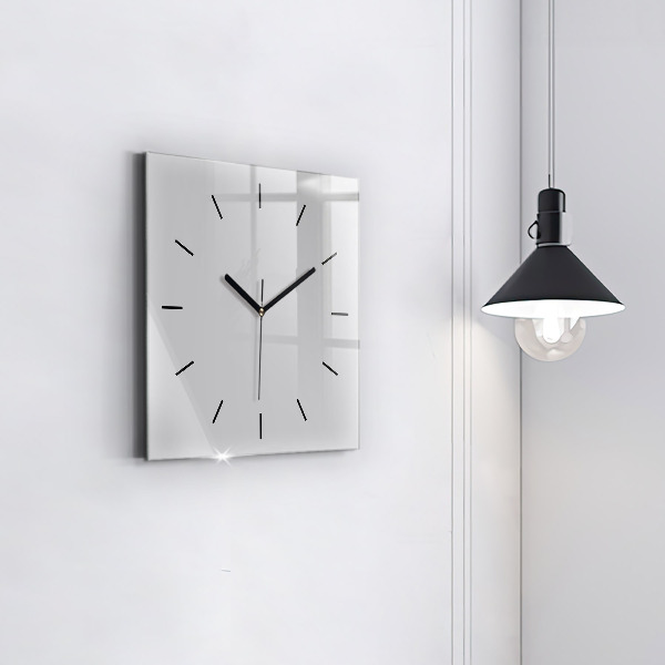 Square glass wall clock Light Gray