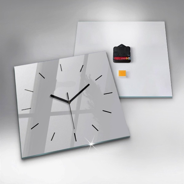 Square glass wall clock Light Gray
