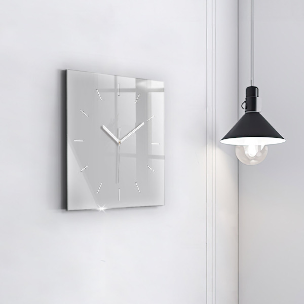 Square glass wall clock Light Gray