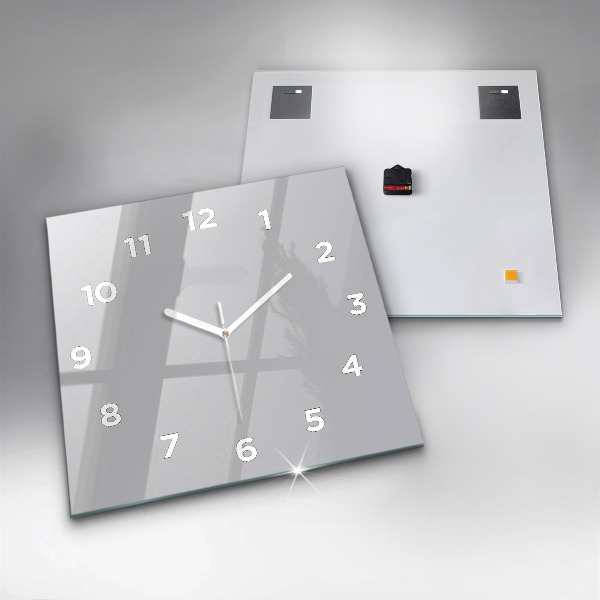 Square glass wall clock Light Gray