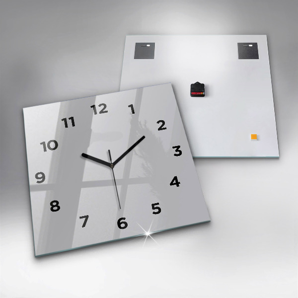 Square glass wall clock Light Gray