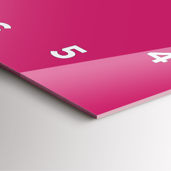 Square glass wall clock Pink