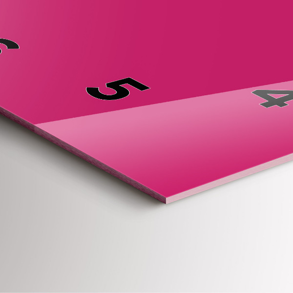 Square glass wall clock Pink