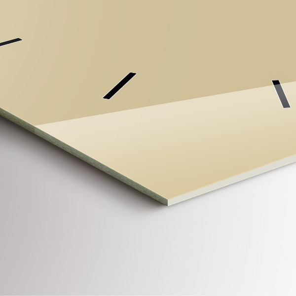 Square glass wall clock Beige
