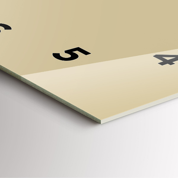 Square glass wall clock Beige