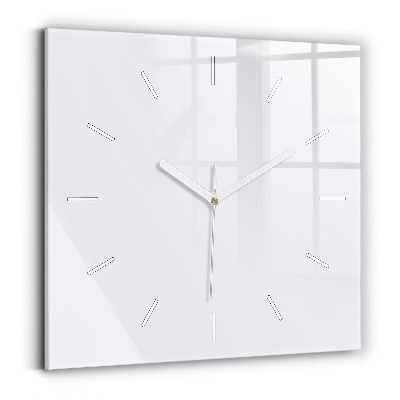 Square glass wall clock White