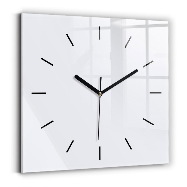 Square glass wall clock White