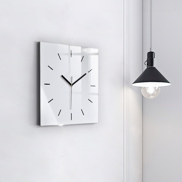 Square glass wall clock White