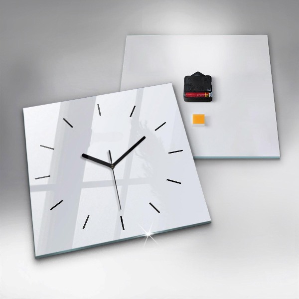 Square glass wall clock White
