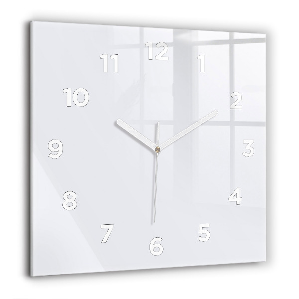 Square glass wall clock White