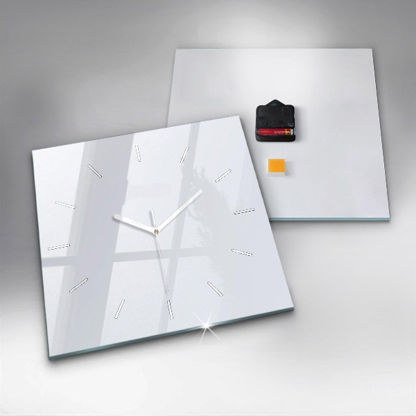 Square glass wall clock White