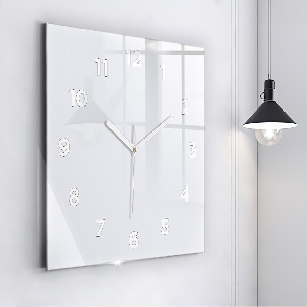 Square glass wall clock White
