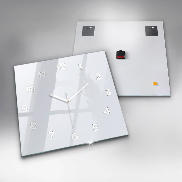 Square glass wall clock White