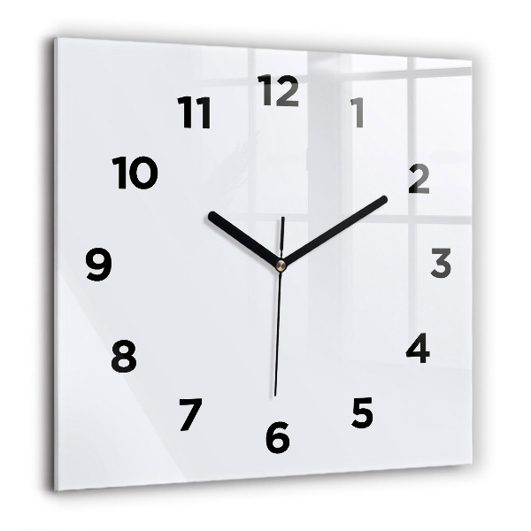 Square glass wall clock White