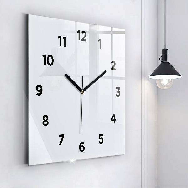 Square glass wall clock White