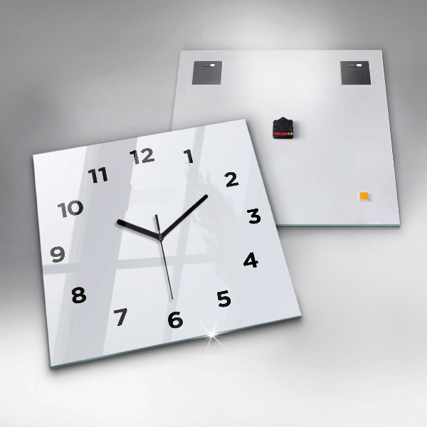Square glass wall clock White