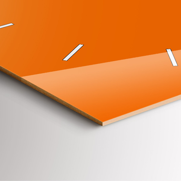 Square glass wall clock Orange