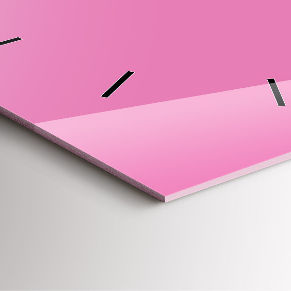 Square glass wall clock Pink