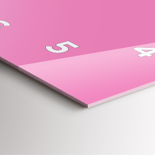 Square glass wall clock Pink