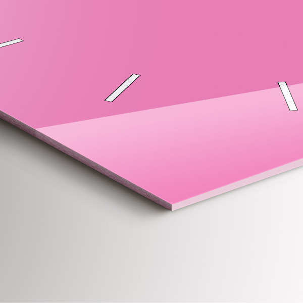 Square glass wall clock Pink