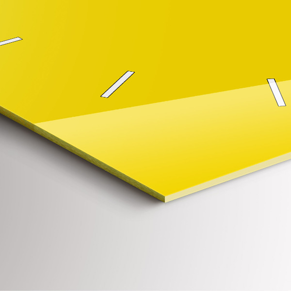 Square glass wall clock Yellow