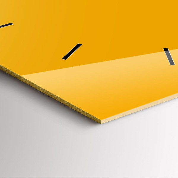 Square glass wall clock Dark Yellow