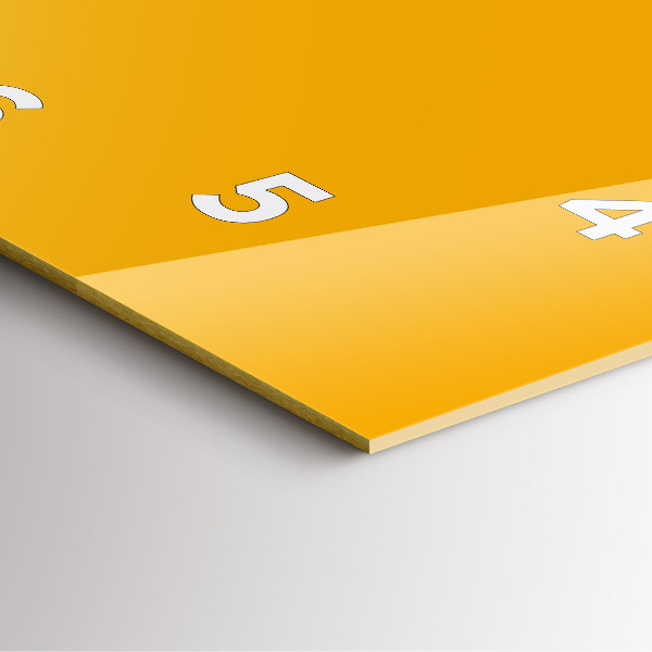 Square glass wall clock Dark Yellow