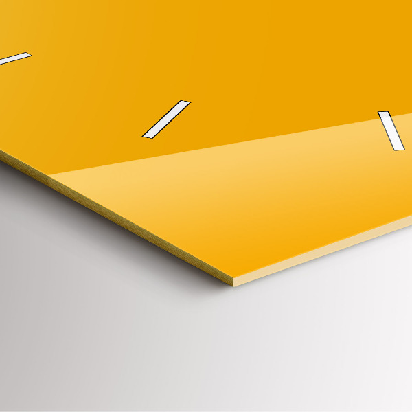 Square glass wall clock Dark Yellow