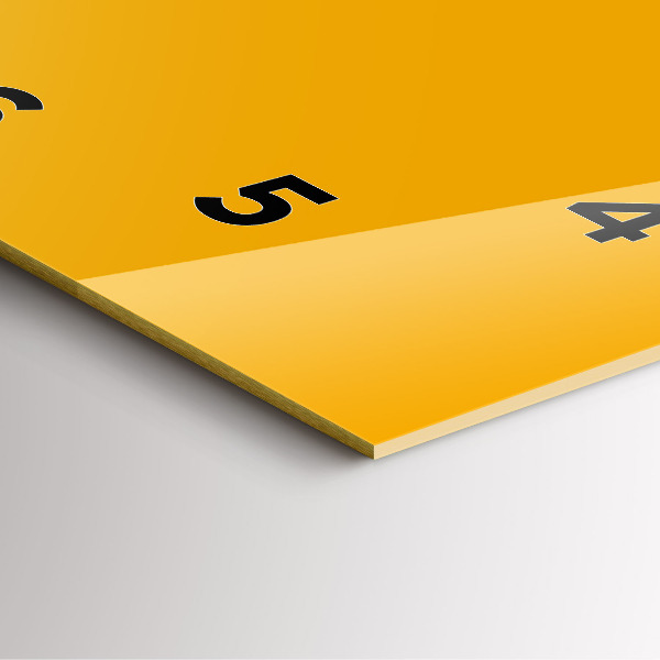 Square glass wall clock Dark Yellow