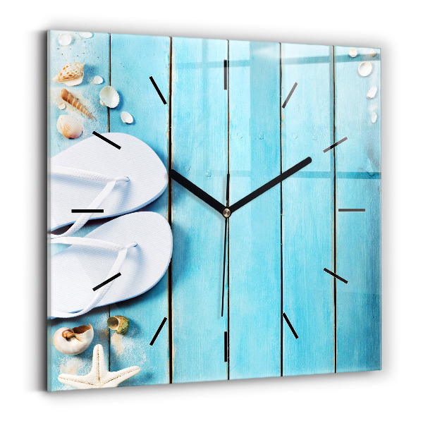 Square glass wall clock Holiday accessories