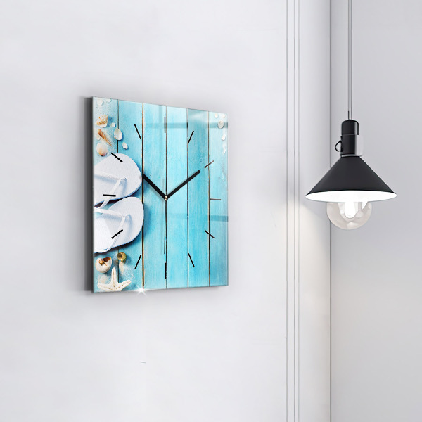 Square glass wall clock Holiday accessories