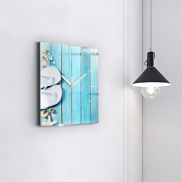 Square glass wall clock Holiday accessories