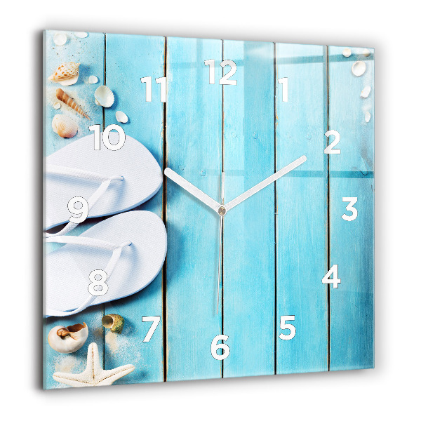 Square glass wall clock Holiday accessories