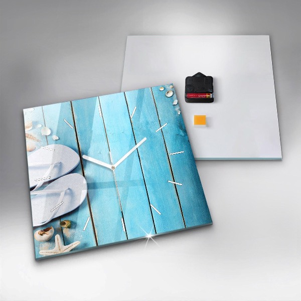 Square glass wall clock Holiday accessories