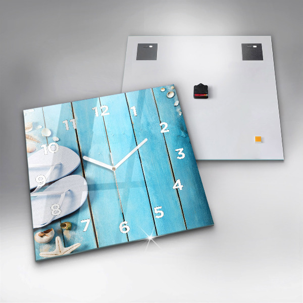 Square glass wall clock Holiday accessories