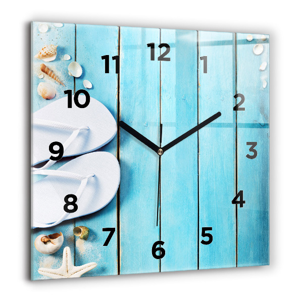 Square glass wall clock Holiday accessories