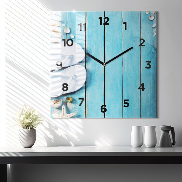 Square glass wall clock Holiday accessories