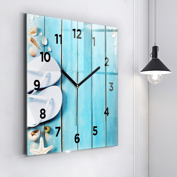 Square glass wall clock Holiday accessories