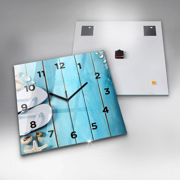 Square glass wall clock Holiday accessories