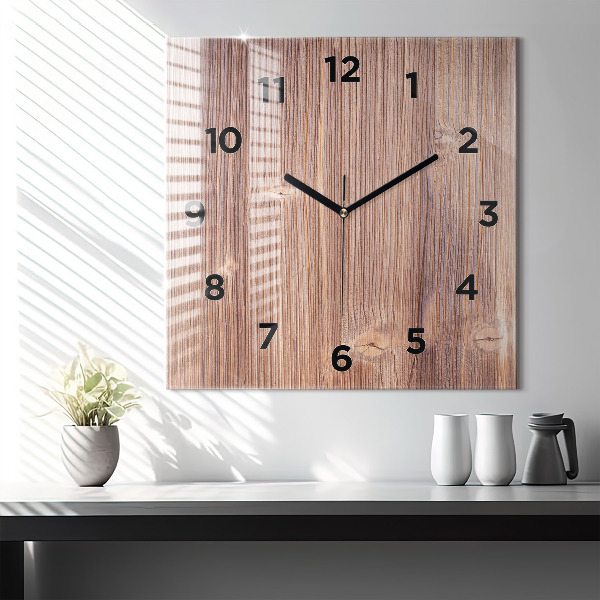Square glass wall clock Peppers