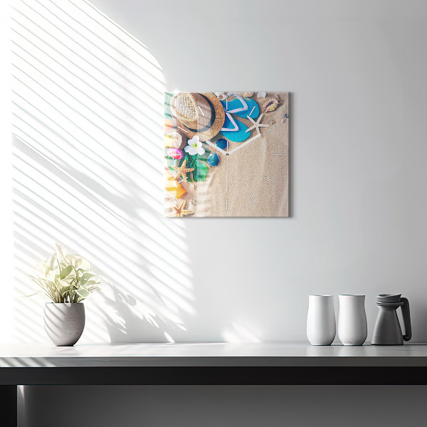 Square glass wall clock Holiday accessories