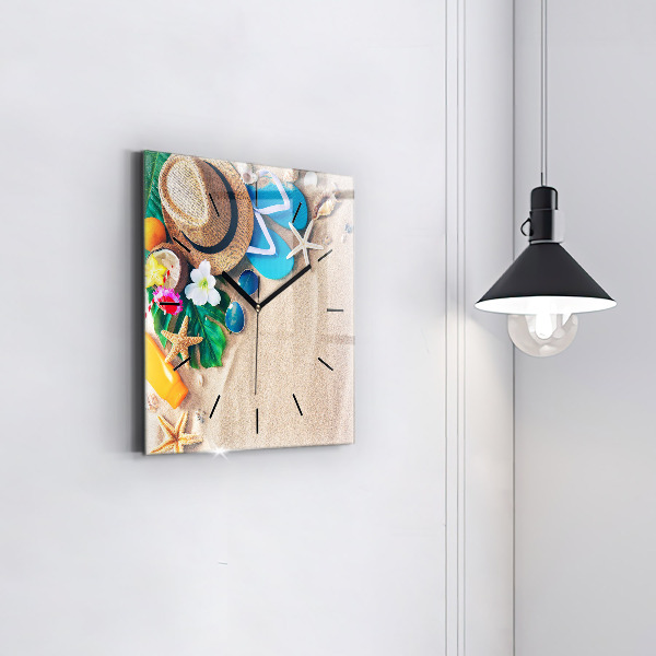 Square glass wall clock Holiday accessories