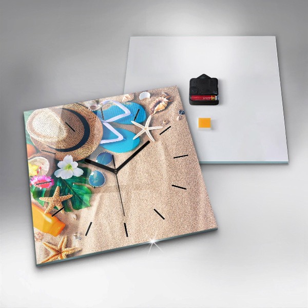 Square glass wall clock Holiday accessories