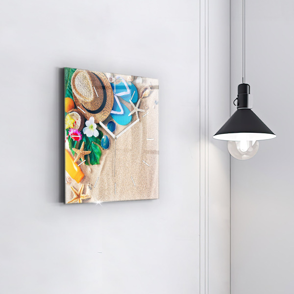 Square glass wall clock Holiday accessories