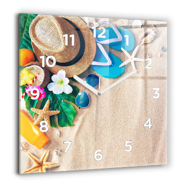 Square glass wall clock Holiday accessories