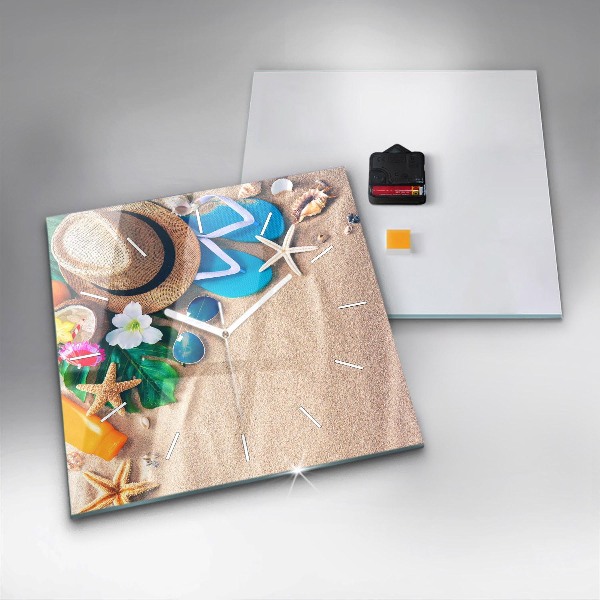 Square glass wall clock Holiday accessories