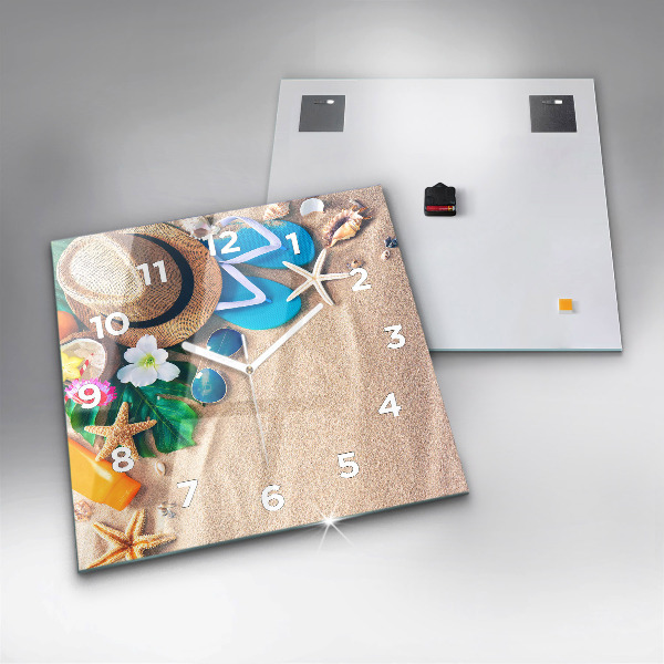 Square glass wall clock Holiday accessories