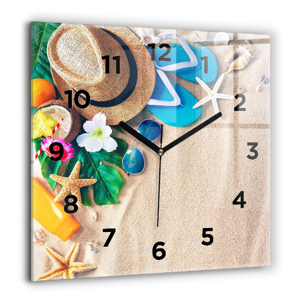 Square glass wall clock Holiday accessories